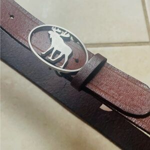 Abercrombie & Fitch Brown Belt ladies with Silver Moose Buckle